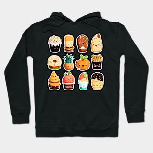 #5 Cute happy food dessert sticker pack Hoodie